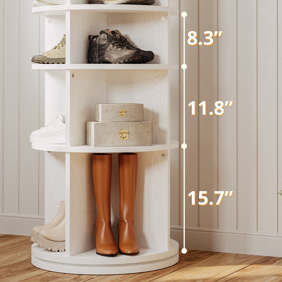 Rotating Shoe Rack Tower