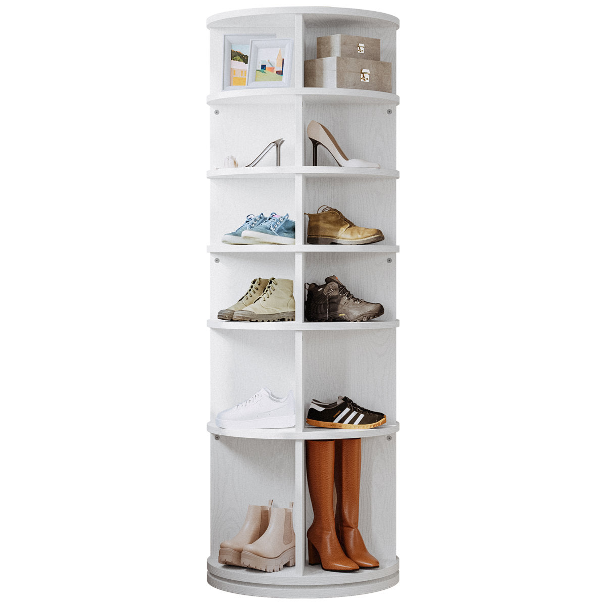 Rotating Shoe Rack Tower